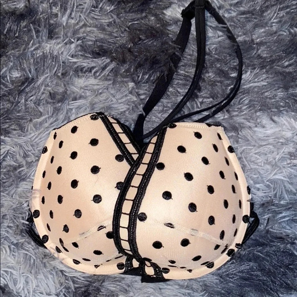 Victoria secret nude black  polka dots lace bra - Picture 4 of 11